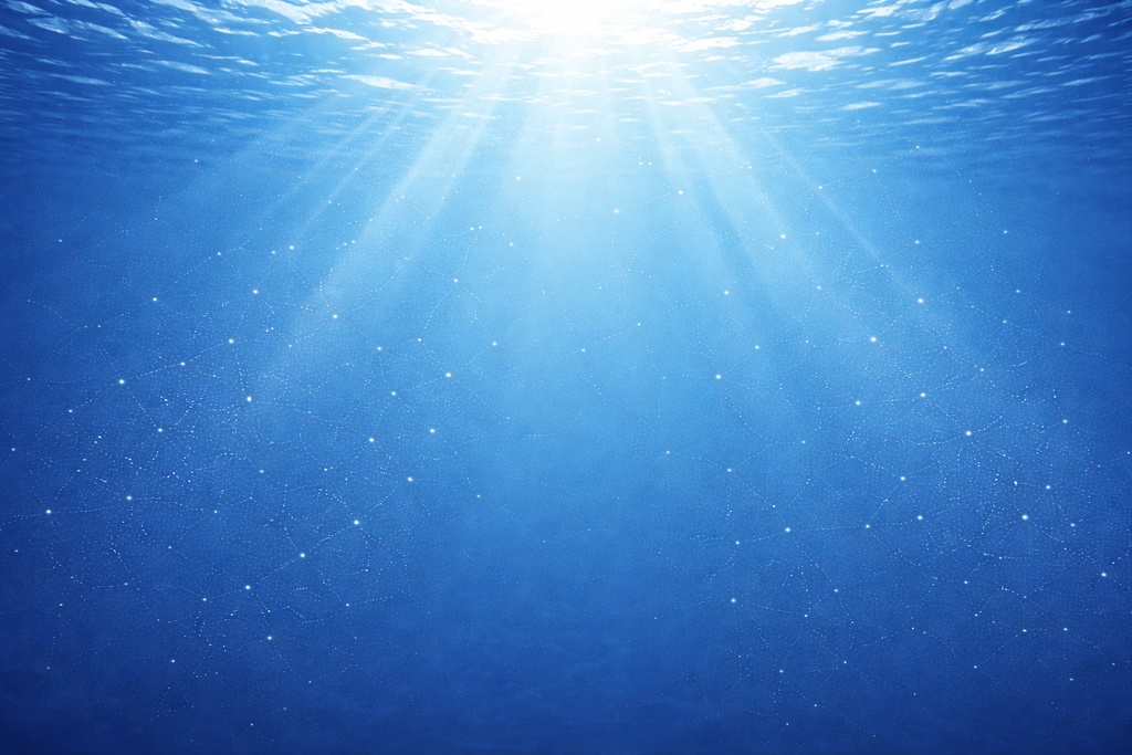 水面からの光 水中背景 海中 水面 16:9 背景素材