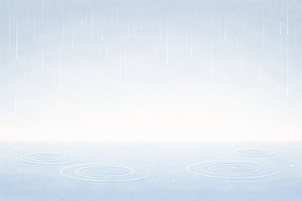 ミニマル雨と水面の背景 16:9 / 静かな雨の空