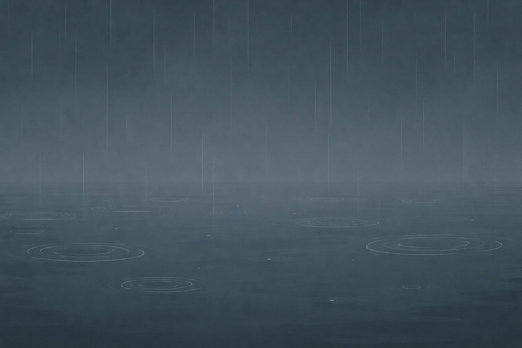 ミニマル雨と水面の背景 16:9 / 静かな雨の空