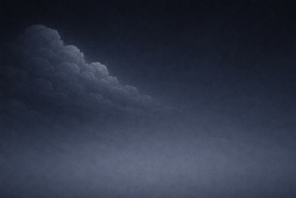 Dark Night Clouds – Minimal Hand-Drawn Illustration 3 | 16:9