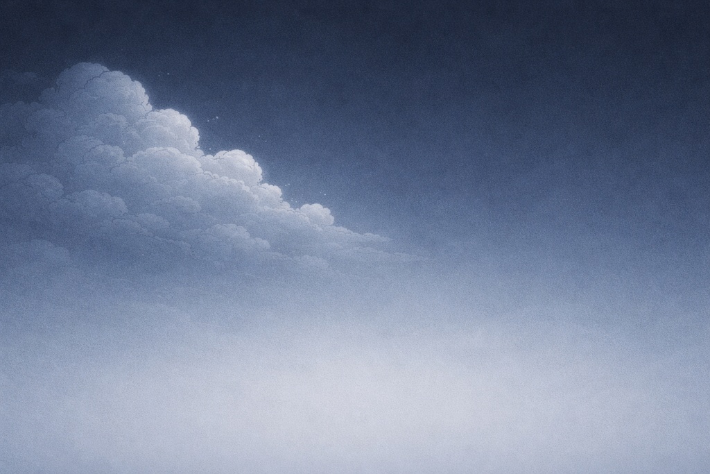Minimal Night Clouds & Sea Illustration Set (Hand-Drawn, 16:9, 6枚)