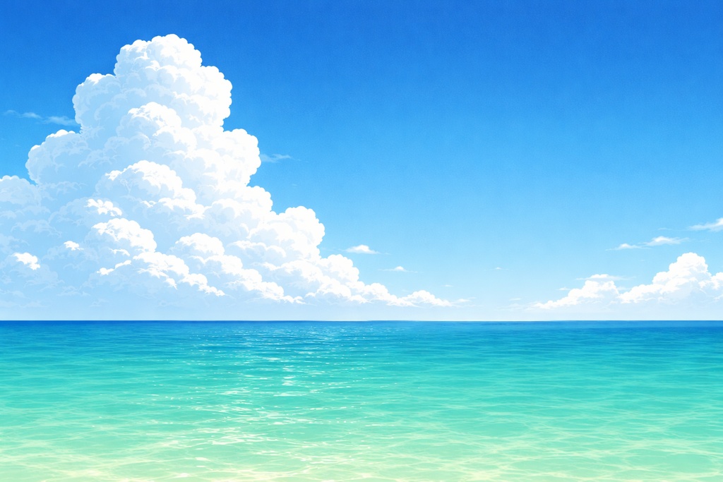 Cloud & Sea Illustration Mega Set – Night & Summer, Hand-Drawn & Flat, 16:9 (9枚セット)