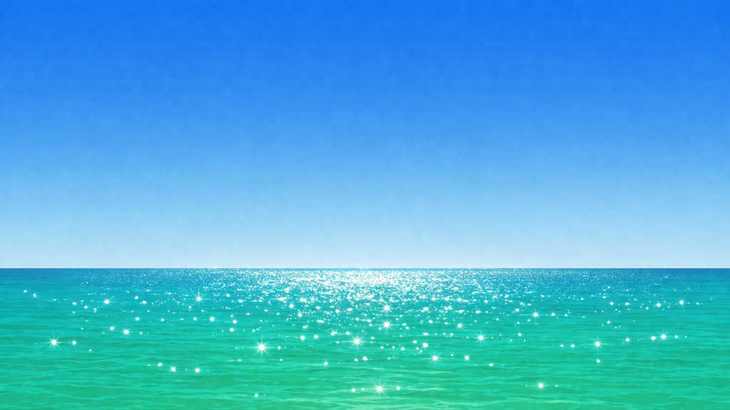 夏の海 背景素材 きらめく海面 エメラルドグリーン 16:9