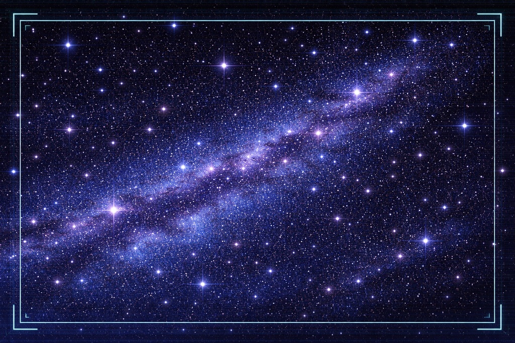 満天の星空モニター背景｜吸い込まれる星空・ウィンドウ表示風【16:9】