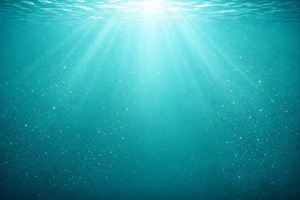 浅瀬 エメラルド海 水中背景 16:9 海背景 光差し込み