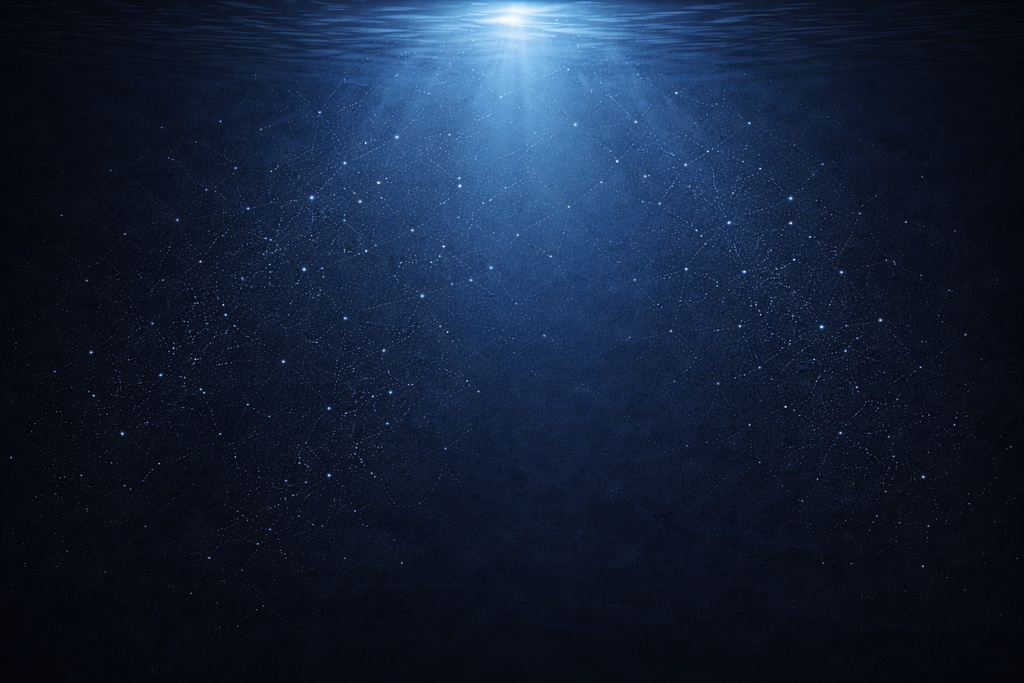 暗い深海 海背景 16:9 ダーク海 水中 神秘的背景