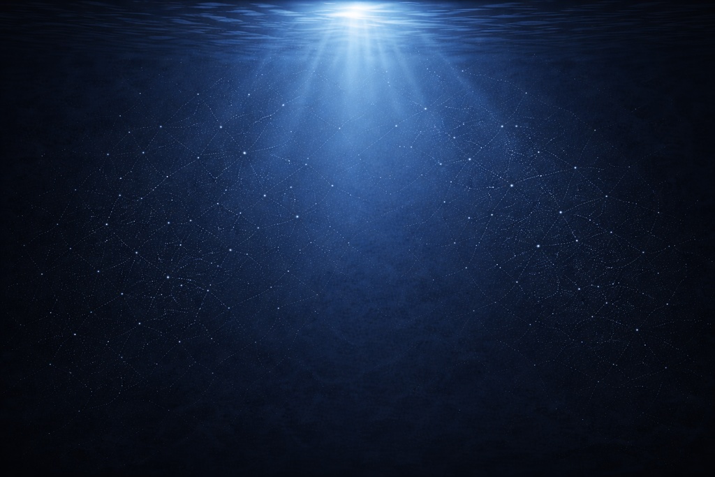 深海 光柱 水中背景 16:9 海背景 神秘的 深い海