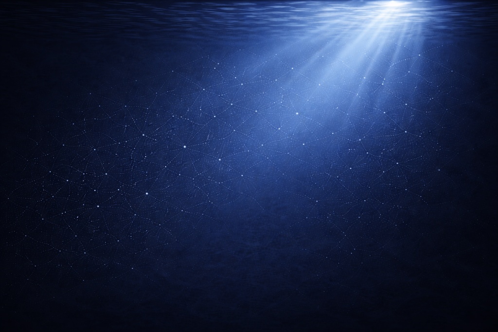 斜め光 深海 水中背景 16:9 海背景 ドラマチック