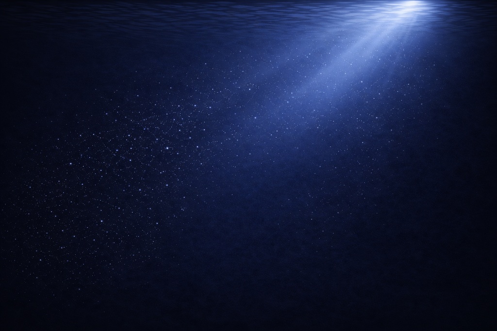 柔らか斜め光 深海 海背景 16:9 水中背景