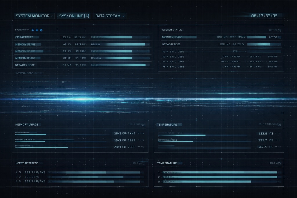Futuristic UI Screens Collection – Minimal Near-Future Interface Pack