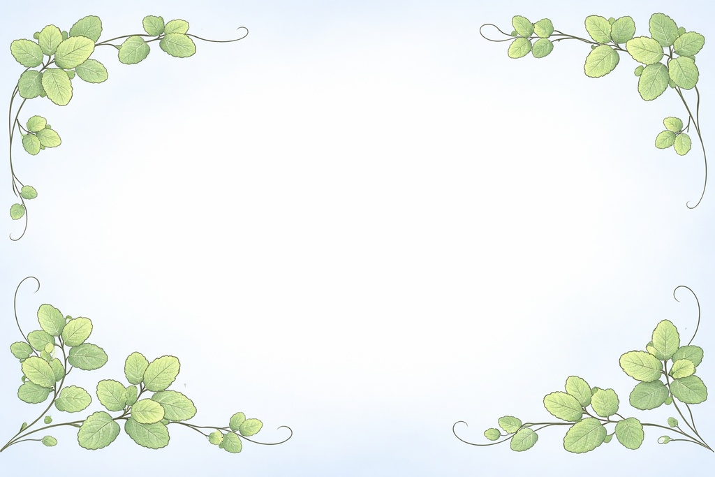 Minimal Mint Vine Frame – Cute Pastel Illustration