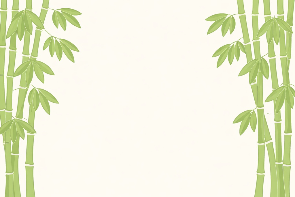 竹と笹葉のフレーム背景素材（16:9・ミニマル和風）