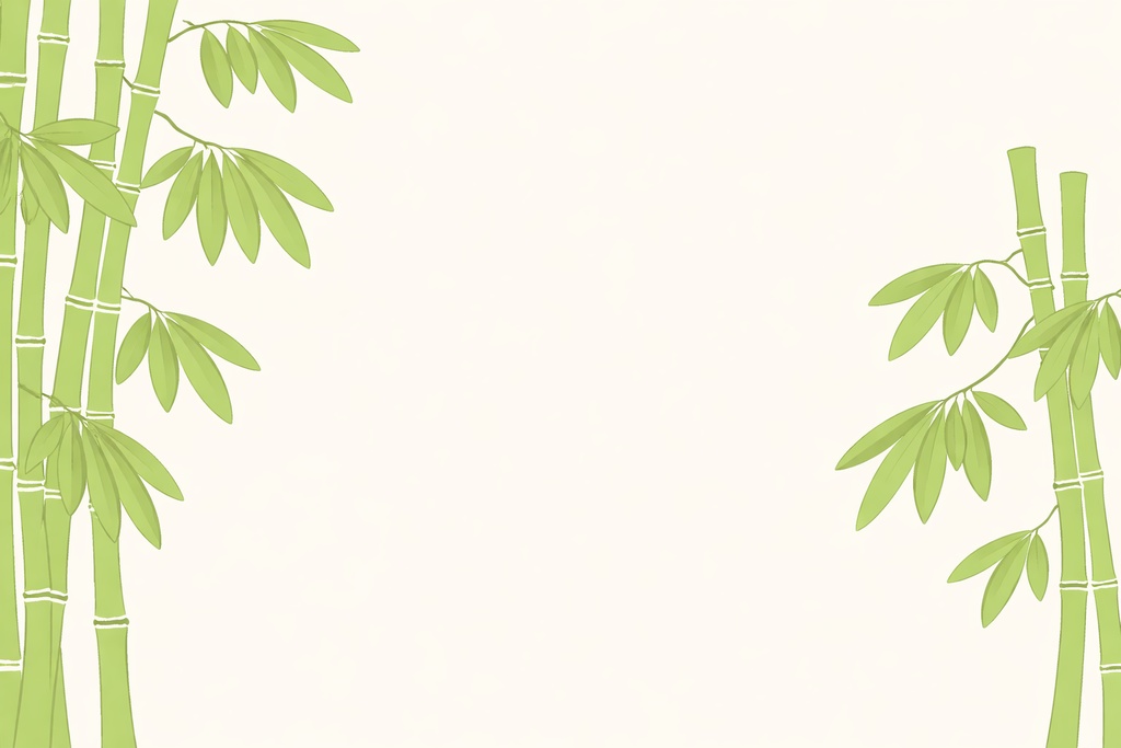 非対称 竹と笹の葉フレーム背景素材（16:9・和風ミニマル）