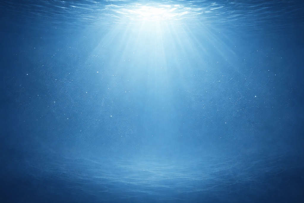 水中背景 光差し込む幻想的な海中ブルーグラデーション 背景素材 16:9