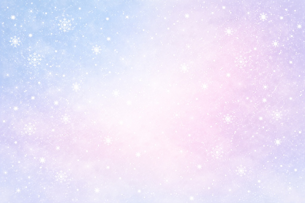 冬背景 雪の結晶 ふんわり降雪 パステルグラデーション 冬背景素材 16:9