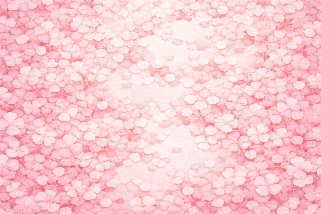 春の桜の花びらフラットレイ素材（16:9）