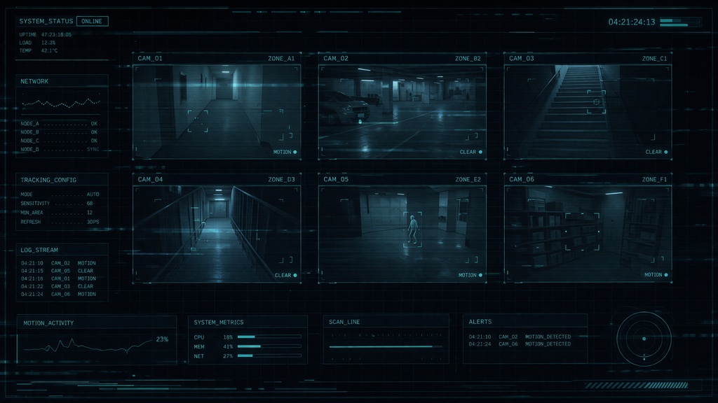 Futuristic Surveillance UI 監視カメラモニタリング画面素材 サイバーインターフェース