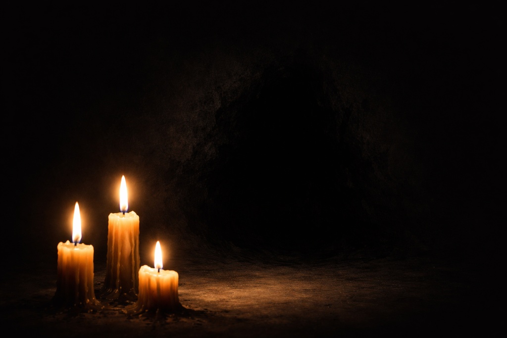【ホラー素材】百物語キャンドル③｜暗闇・配信背景