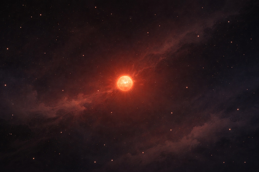 赤色矮星の静寂｜宇宙背景イラスト（16:9）