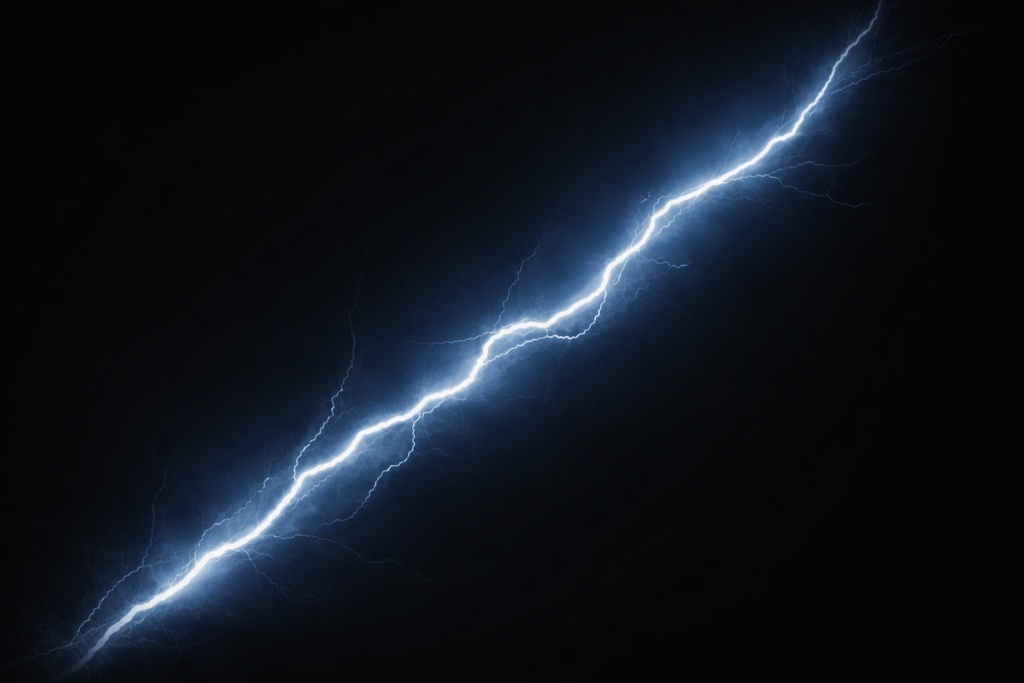 稲妻エネルギー軌道素材｜ダーク背景アブストラクト光表現