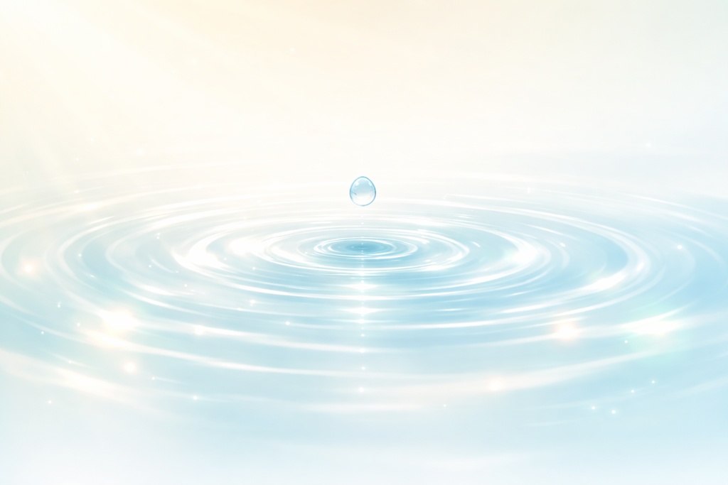 水面の波紋と水滴｜ミニマル背景素材（16:9 / 高解像度)  水面の波紋②｜ソフトライト    