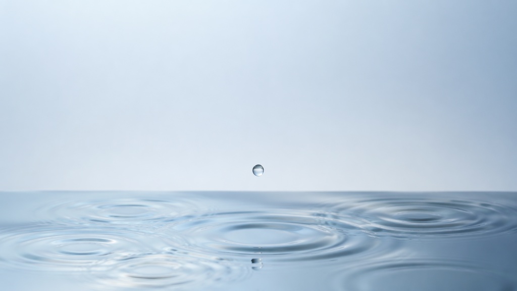 水面の波紋と水滴｜ミニマル背景素材（16:9 / 高解像度水面の波紋④｜シネマティック