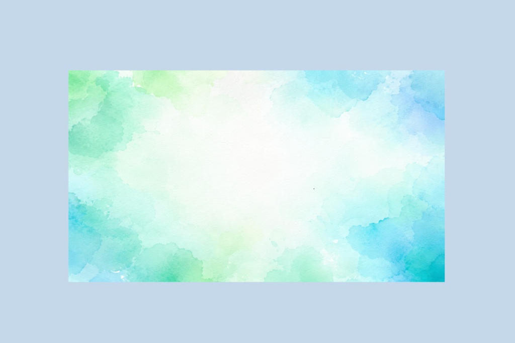 水彩背景素材｜初夏・爽やかミントブルー背景｜16:9テキスト用イラスト背景