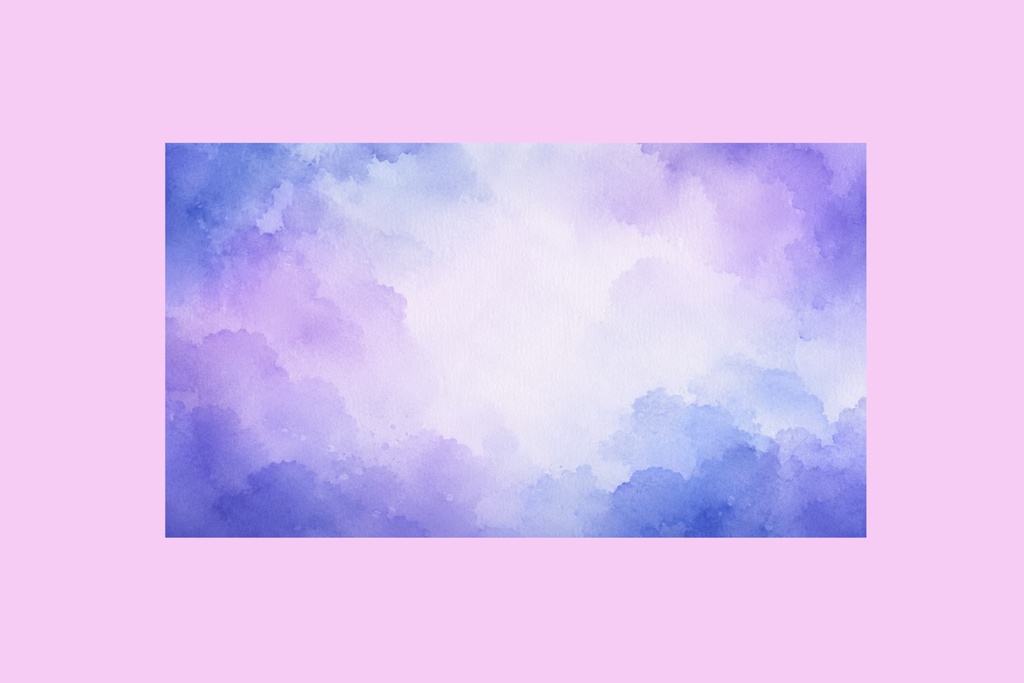 水彩背景素材｜梅雨・紫陽花・ブルーグラデーション背景｜16:9テキスト用背景イラスト