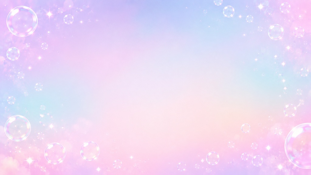 夢色パステルバブル背景素材|配信・サムネ・Vtuber向け16:9デジタル背景(空白多め・高解像度)