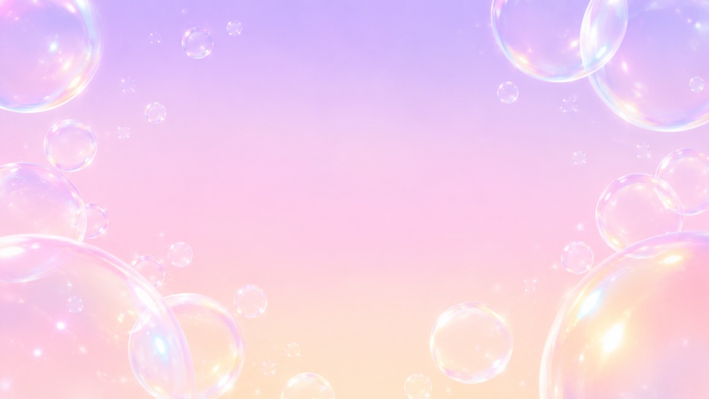 【高解像度16:9】Dreamy Pastel Bubble Background Vol.10 夜明け|配信・サムネ・動画編集向け