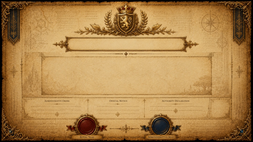 Fantasy RPG Royal Decree UI - 王国勅令書・王命書風 背景素材