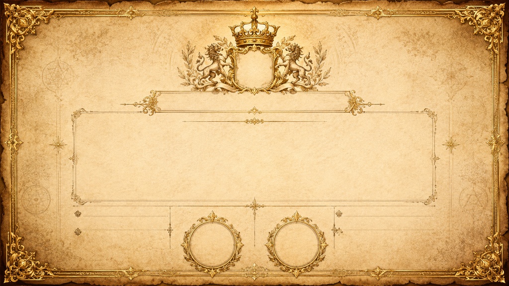 【TRPG・ゲーム制作向け】ファンタジー王命書UI素材|王国勅令・羊皮紙王命文書|16:9高解像度背景