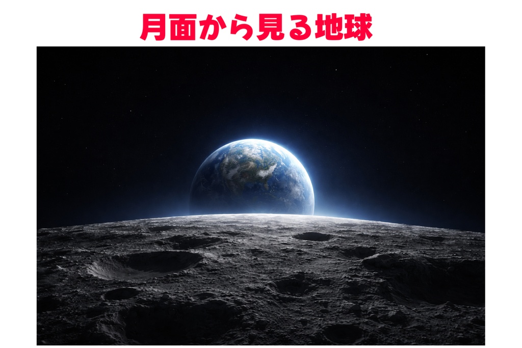 月面から見る地球と日の出｜宇宙・月面背景 16:9