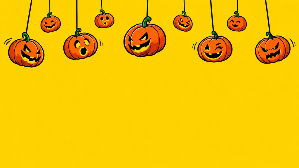 【ハロウィン背景】ジャック・オー・ランタン9個の吊り下げ装飾