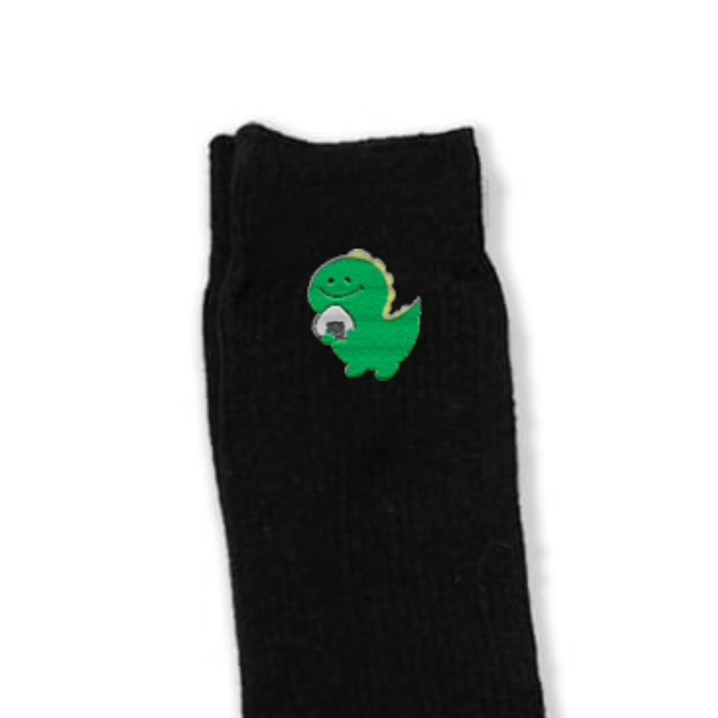 おむすび恐竜 メンズ/刺繍靴下