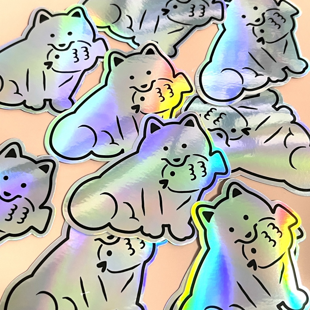 【ステッカー】犬イラスト【オーロラ】