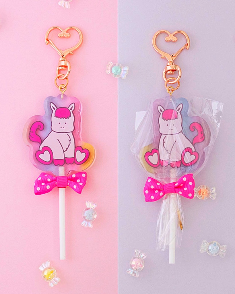 【キャンディー】オリジナルうまイラスト 【キーチェーン】