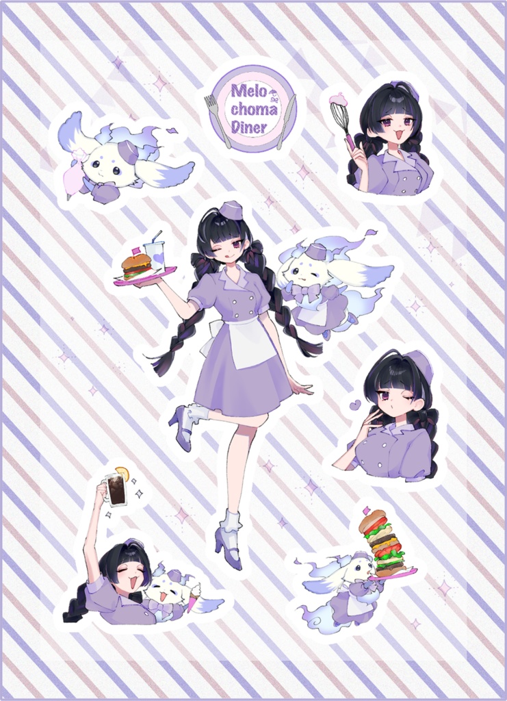 メロちょまダイナー風シール
