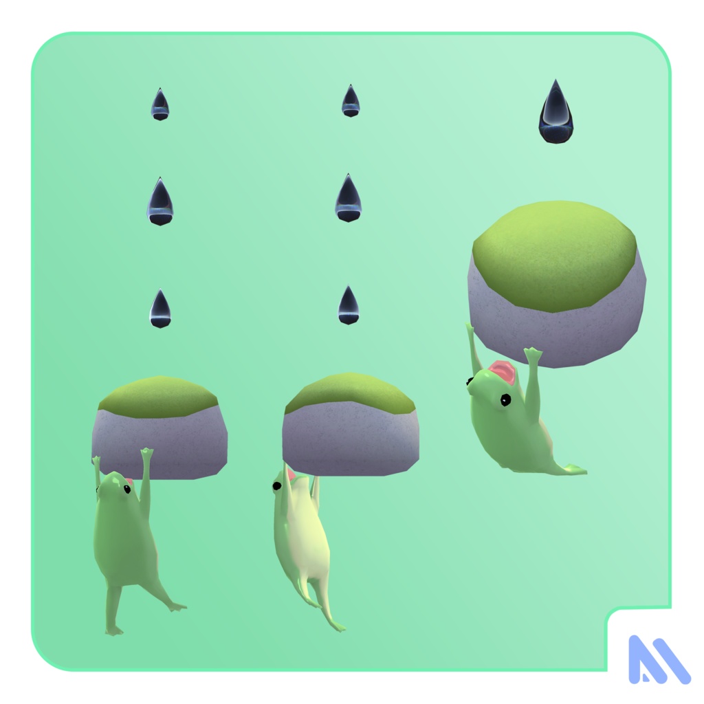 ふろぐっぐ~(苦悶)【カエル型イヤリング】 オリジナル3Dアクセサリー