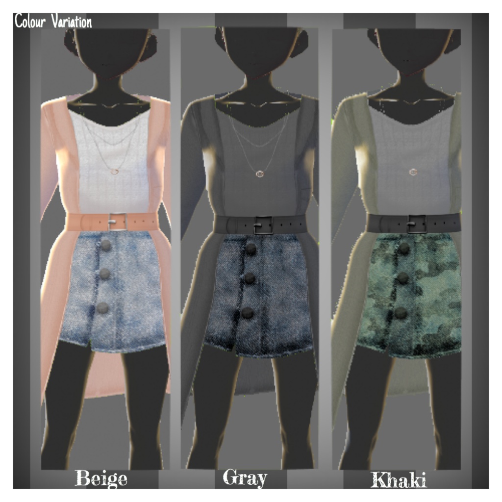 【無料】ロングコートで秋服コーデ5品×3色セット