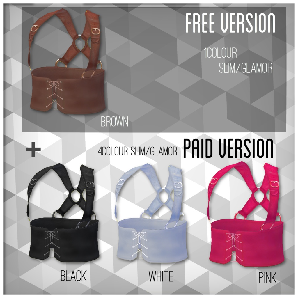 【無料版あり】レザーコルセット付ロールアップシャツ