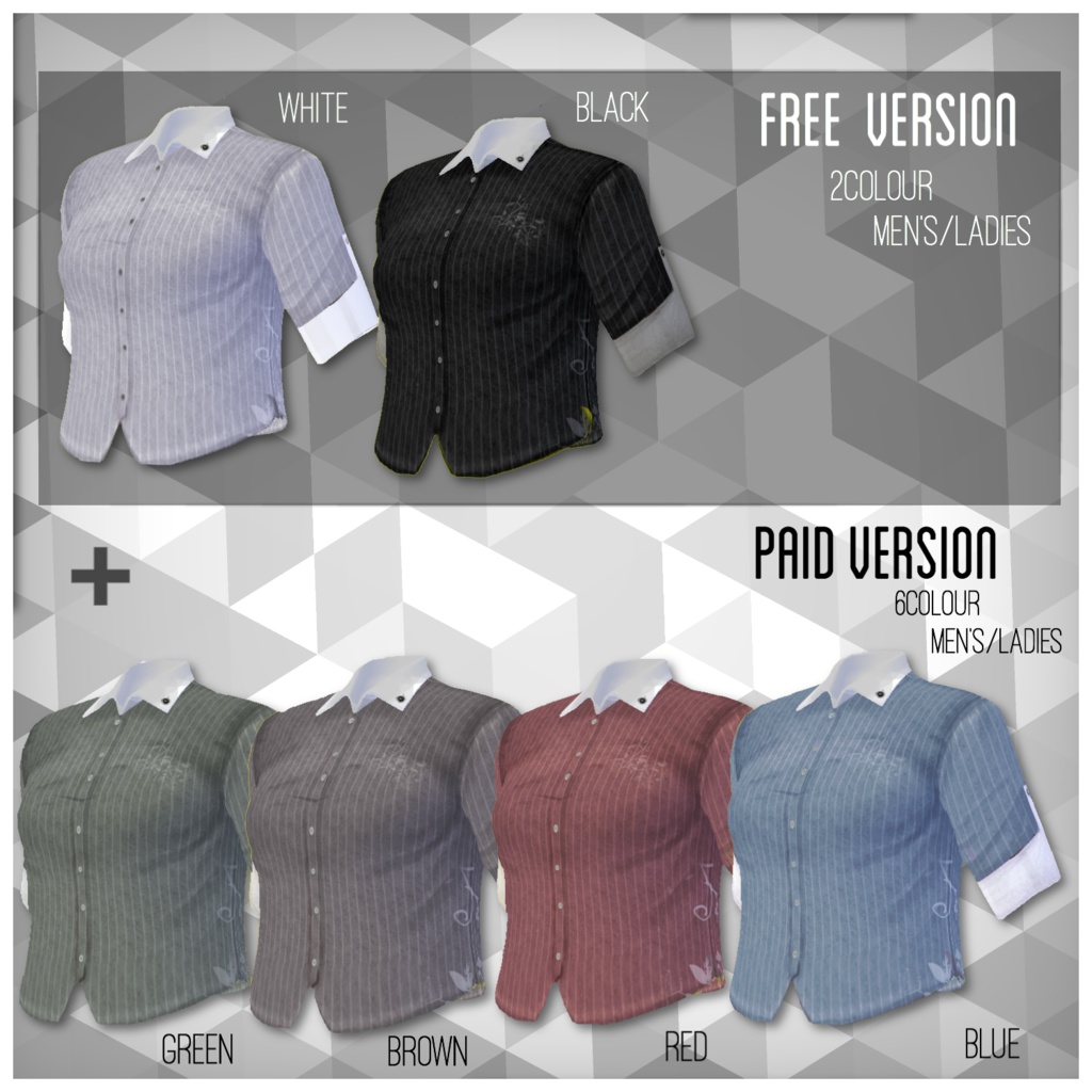 【無料版あり】レザーコルセット付ロールアップシャツ