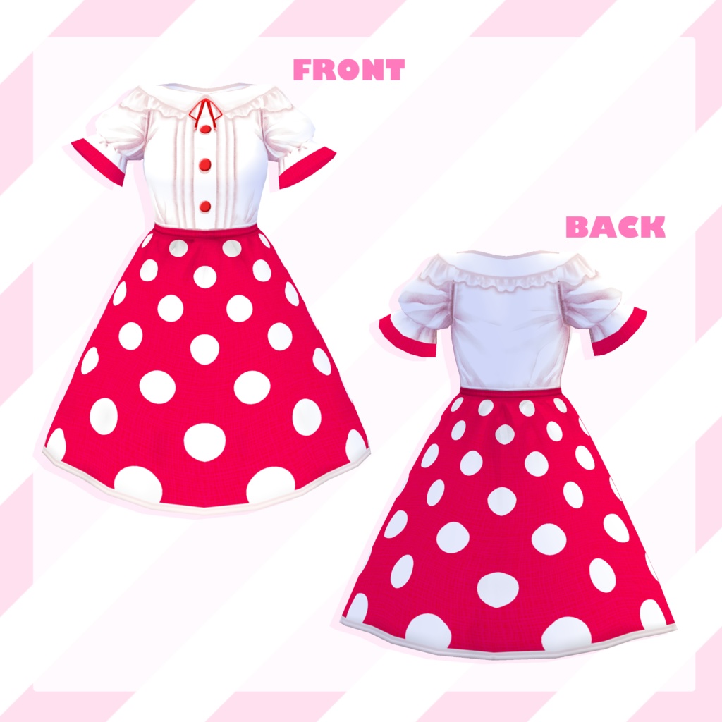 【無料】カラードットワンピース