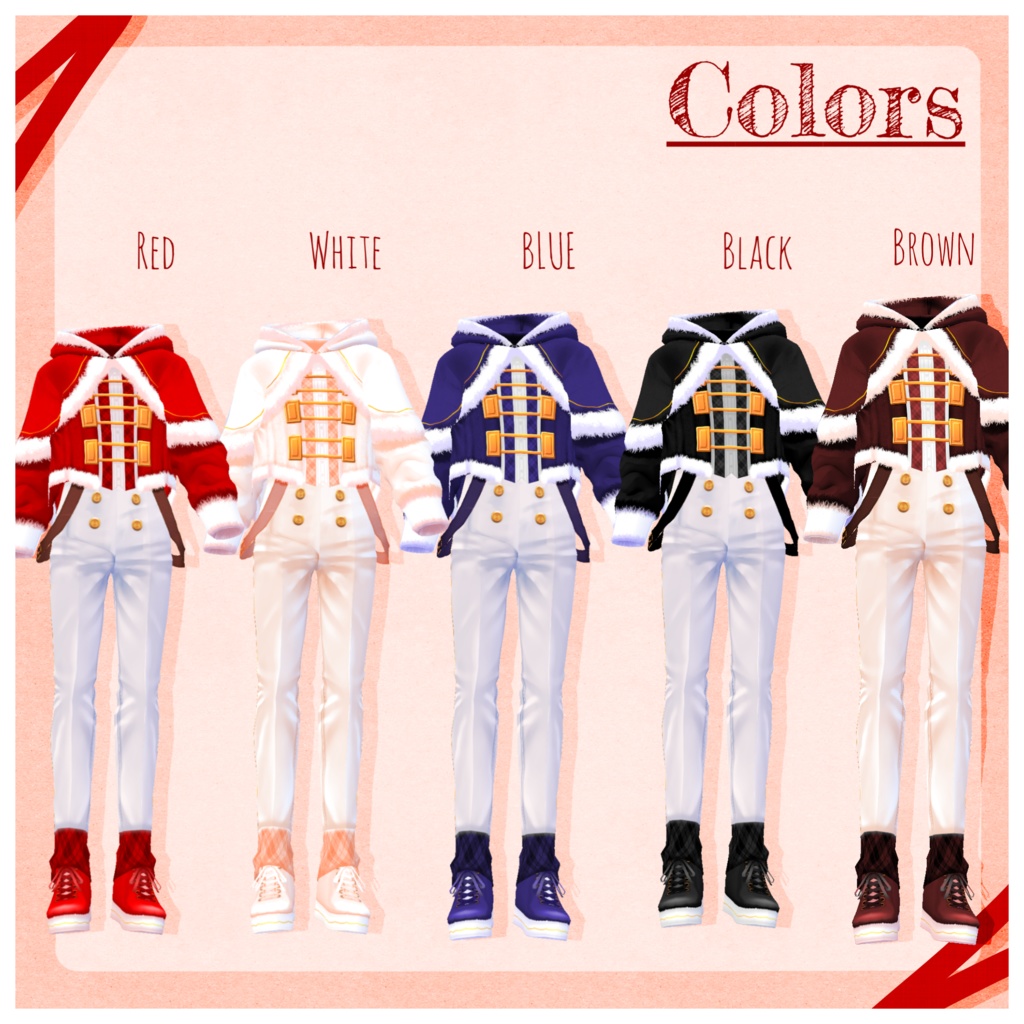 【無料】ハイウエストサンタモチーフコーデ