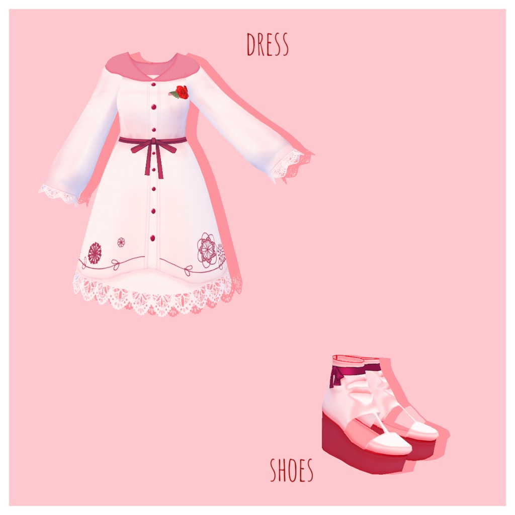 【無料】フラワーレースワンピ