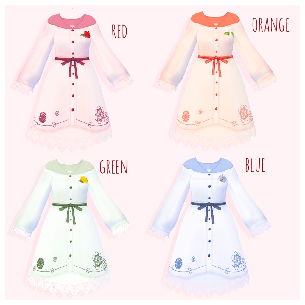 【無料】フラワーレースワンピ