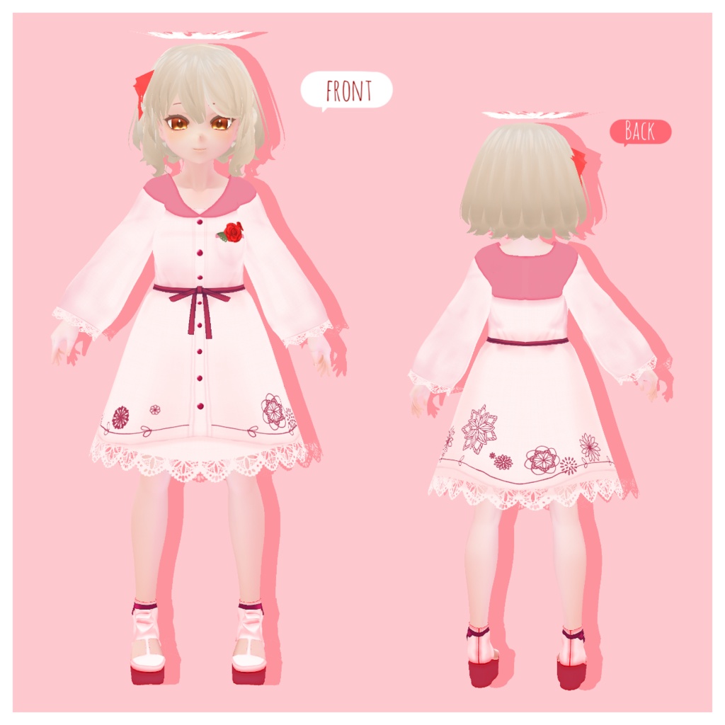 【無料】フラワーレースワンピ