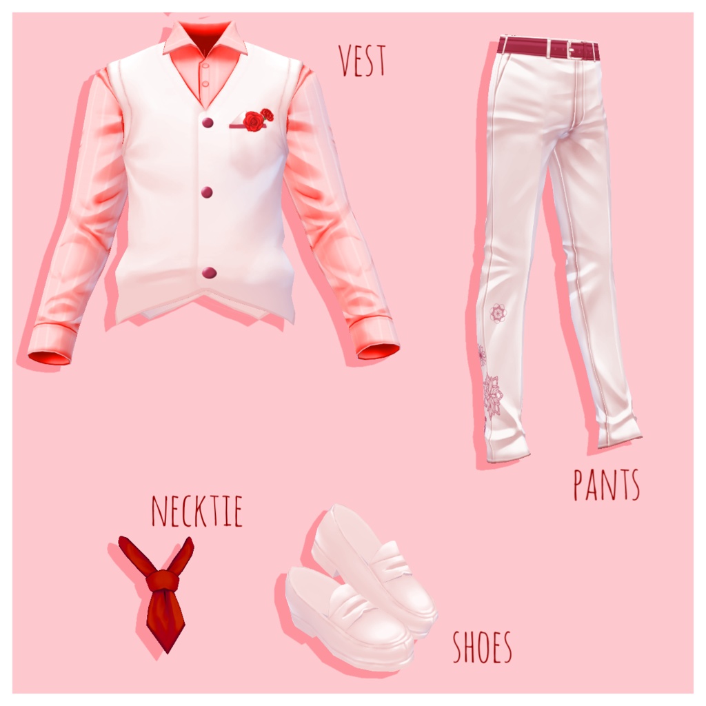 【無料】フラワーホワイトベスト