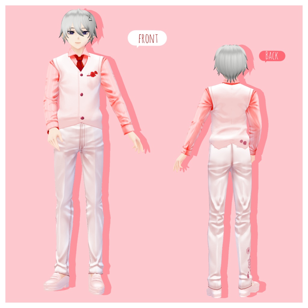 【無料】フラワーホワイトベスト