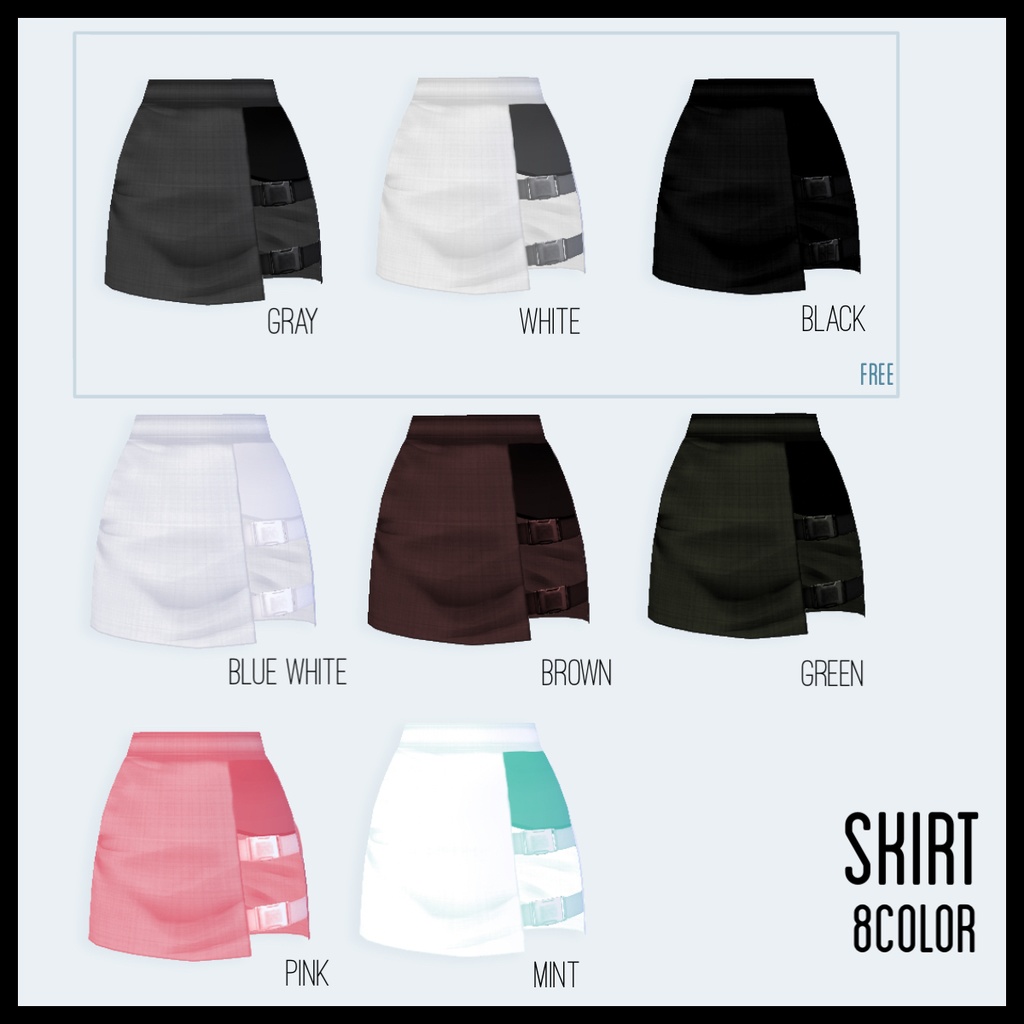 【無料版有】チャイナボタンハイネックスウェット&サイドバックルスカート